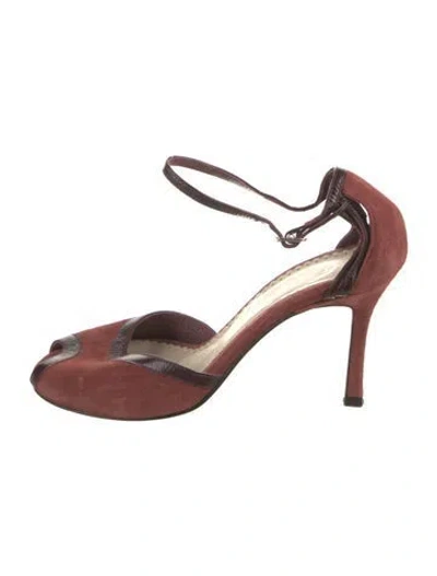 Pre-owned Apc Suede Printed D'orsay Pumps In Multi