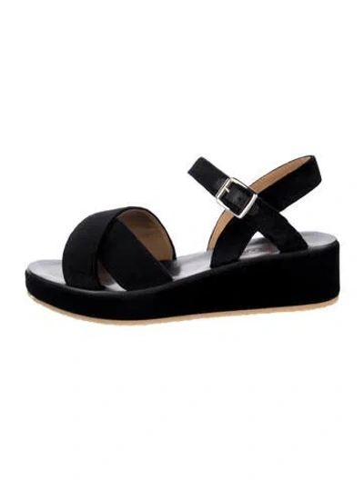 Pre-owned A.p.c. Suede Sandals In Black