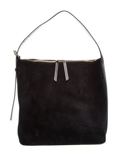 Pre-owned A.p.c. Suede Shoulder Bag In Black