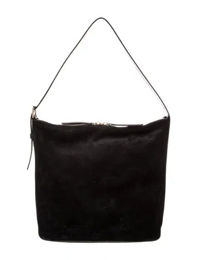 Pre-owned A.p.c. Suede Shoulder Bag In Black