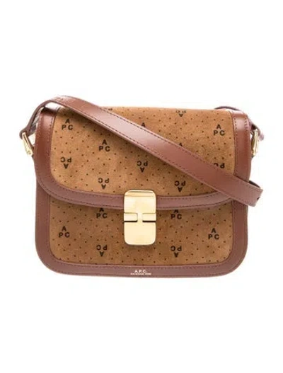 Pre-owned A.p.c. Suede Shoulder Bag In Brown
