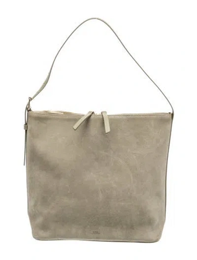Pre-owned A.p.c. Suede Shoulder Bag In Green