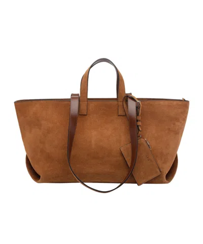 A.p.c. Large Le Drummer Tote Bag In Brown