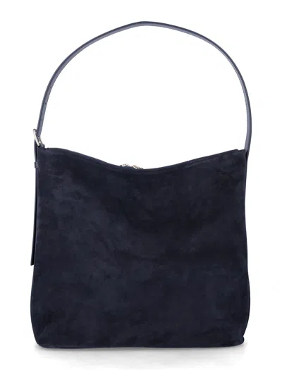 A.p.c. Suede Vera Maxi Shoulder Bag In Black