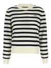 Apc A.p.c. Striped Sweater With Logo In Blue