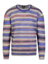 Apc A.p.c. Crewneck Striped Knitted Jumper In Multicolor