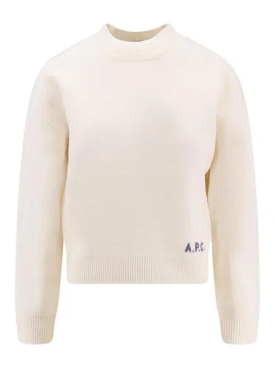 A.p.c. Esther Virgin Wool Crew-neck Sweater In Neutral