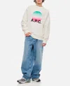 Apc White Crewneck Sweatshirt With Logo And Faded Circle Print For Men In White