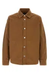 A.p.c. Button-up Long-sleeved Jacket In Brown