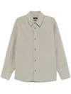 Apc A.p.c. Surchemise Basile Brodee Poitrine In Kae Gray Green