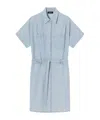 Apc Blue Suzanne Denim Minidress In Gray
