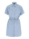 Apc Short Denim Dress With Classic Collar In Blue