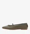 Apc Leather Ballet Flats In Jaa - Khaki