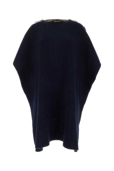 Apc A.p.c. Swann Wool Poncho In Blue