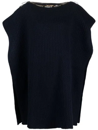 Apc A.p.c. Swann Wool Poncho In Blue