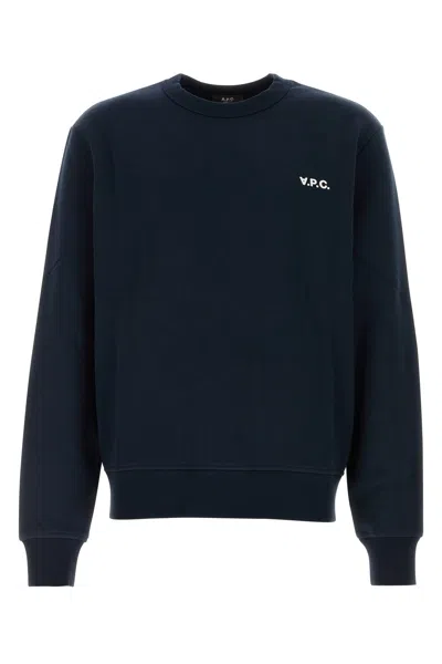 APC A.P.C. DARK BLUE COTTON SWEATSHIRT