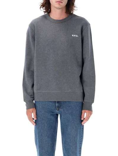 Apc A.p.c. Logo Printed Crewneck Sweatshirt In Grey