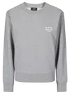 Apc A.p.c. Rue Madame Logo Embroidered Crewneck Sweatshirt In Gris Chine / Blanc