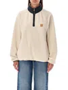 Apc Island Fleece Sweater With Contrast Detailing In Ecru