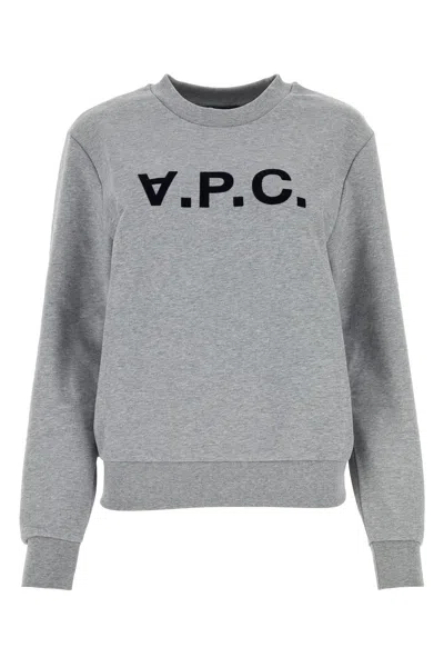 APC A.P.C. MELANGE GREY COTTON SWEATSHIRT