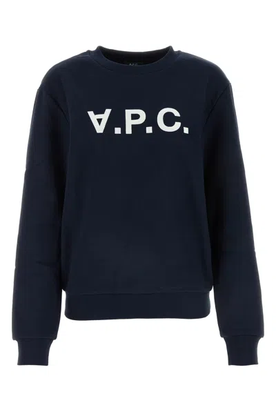 APC A.P.C. MIDNIGHT BLUE COTTON SWEATSHIRT