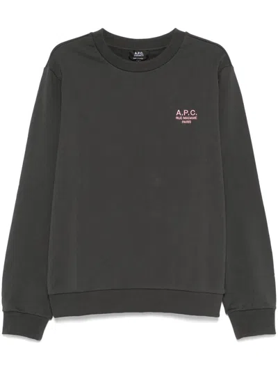 Apc A.p.c. Sweat Standard Rue Madame Clothing In Llf Anthracite/rose