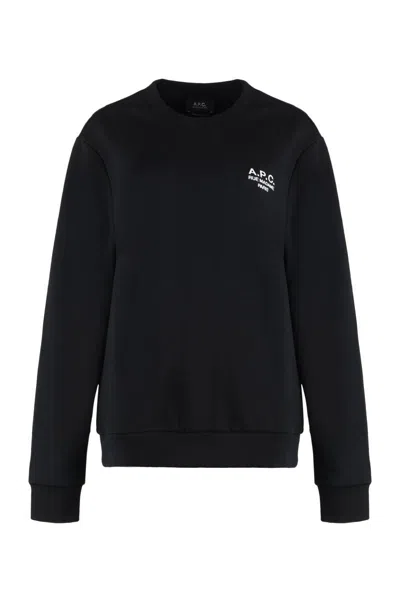 Apc A.p.c. Sweat Standart Rue Madame Cotton Crew-neck Sweatshirt In Black