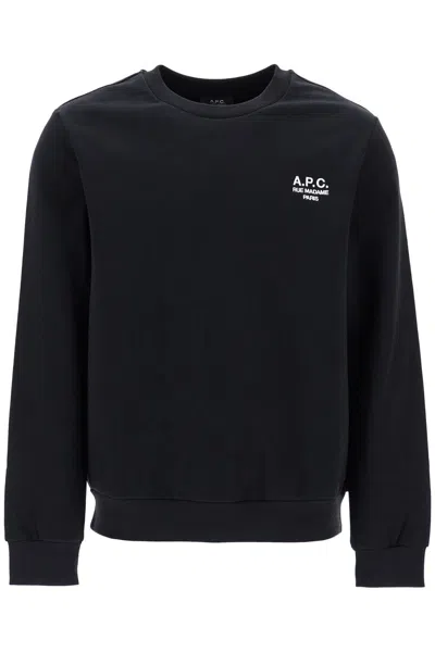 A.p.c. Sweat Standart Rue Madame Cotton Crew-neck Sweatshirt In Black
