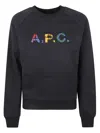 Apc A.p.c. Logo Patch Crewneck Sweatshirt In Dark Navy
