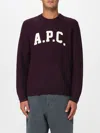 Apc A.p.c. Plum Wool Jay Sweater In Burgundy