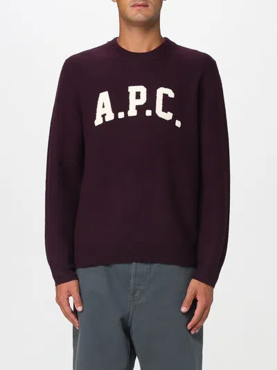 APC SWEATER A. P.C. MEN COLOR BURGUNDY,H35845050