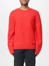 Apc Logo-embroidered Crew-neck Sweater In Red