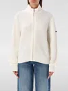 Apc A.p.c. Ribbed Wool Cardigan With Zip In Beige