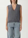 Apc A.p.c. Sleeveless Gilet With Plunging V-neck In Gray