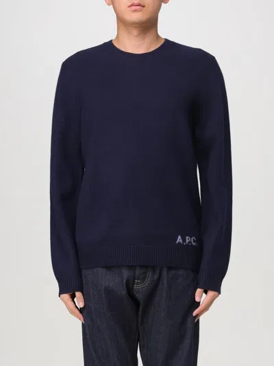 APC SWEATER A. P.C. MEN COLOR BLUE,F94962009
