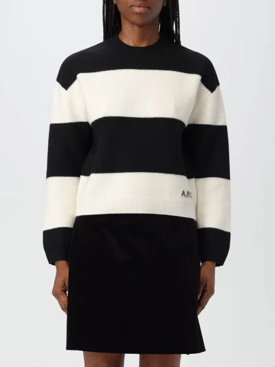 Apc Alice Horizontal-stripe Knitted Jumper In Black