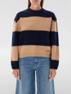 Apc A.p.c. Penny Knitted Stripped Jumper In Navy
