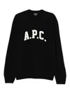 Apc Crew Neck Black Sweater With Bold Lettering In Black