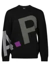 Apc Logo All Over Sweater In Black