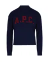 Apc Logo-embroidered Turtleneck Sweater In Blue