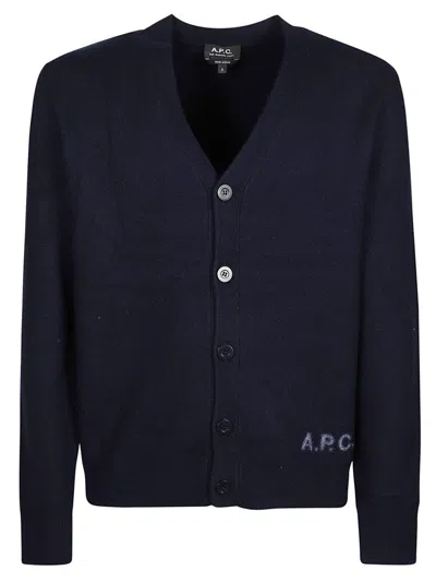 Apc A.p.c. Kenny Regular Fit Cardigan In Blue
