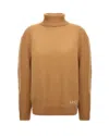 Apc Turtleneck Logo-detail Sweater In Brown