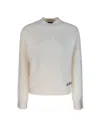 Apc Ecru Merino Wool Jumper With Boxy Cut In White