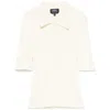 Apc A.p.c. Fitted White Polo Shirt With Classic Collar