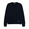 Apc A.p.c. Mens Kenny Navy V-neck Cardigan In Blue