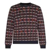 Apc John Multicolor Crewneck Sweater With Intarsia Knit In Wool Man In Blue