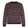 Apc John Multicolor Crewneck Sweater With Intarsia Knit In Wool Man In Blue