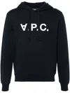 Apc A.p.c. Milo Hoodie With Flocked Logo Print In Black