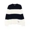 A.p.c. Striped Crew-neck Sweater In Gold