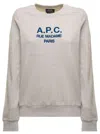 Apc Grey Tina Sweatshirt In Fleece Cotton With Logo Embroidery To The Chest In Grey